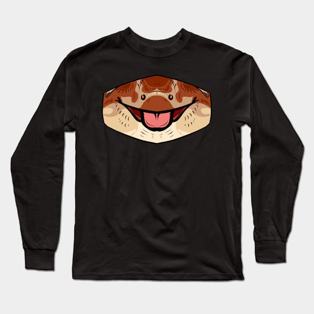 Red Crested Gecko Mask Long Sleeve T-Shirt by TwilightSaint